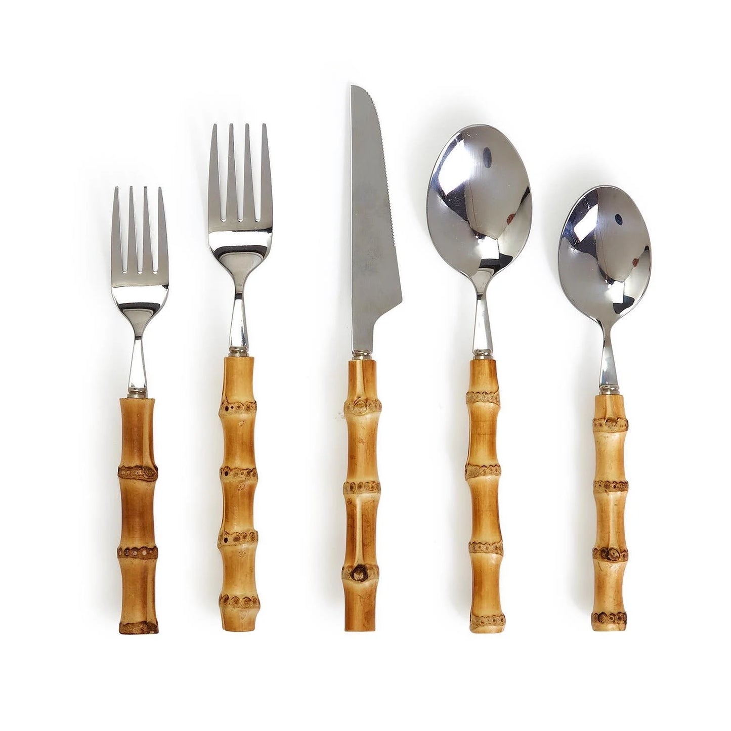 Two’s company 20 pcs bamboo flatware